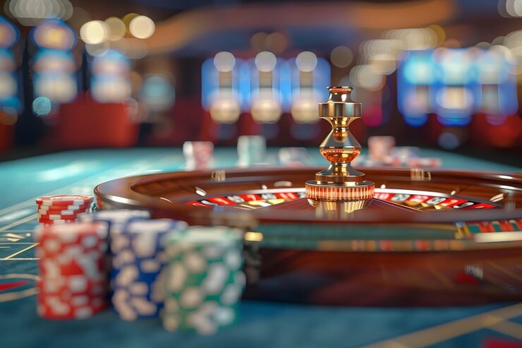 Live baccarat table with dealer and cards displayed